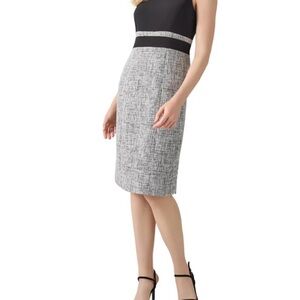 Kasper Black and Gray tweed Pencil Dress